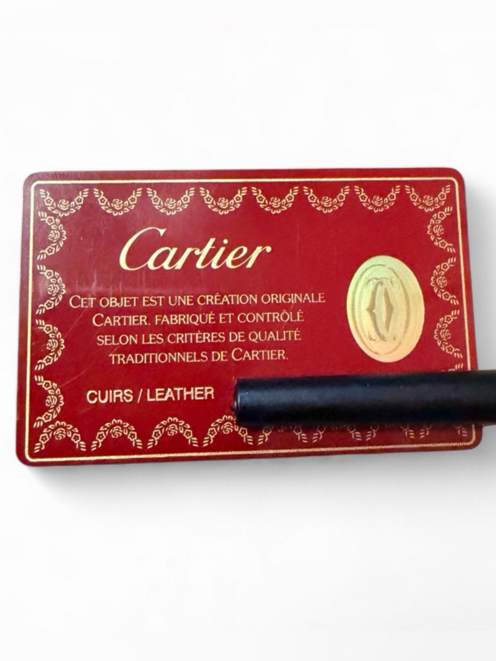 Authentic Cartier Black Leather Bifold Wallet w/ Coin Pocket & Authenticity Card - Picture 3 of 5